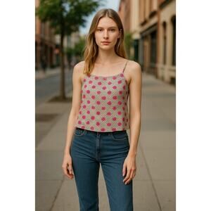 VICTORIA'S SECRET TANK WITH PINK POLKADOTS SIZE XSMALL